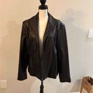 Sleek Black Leather Jacket for Women